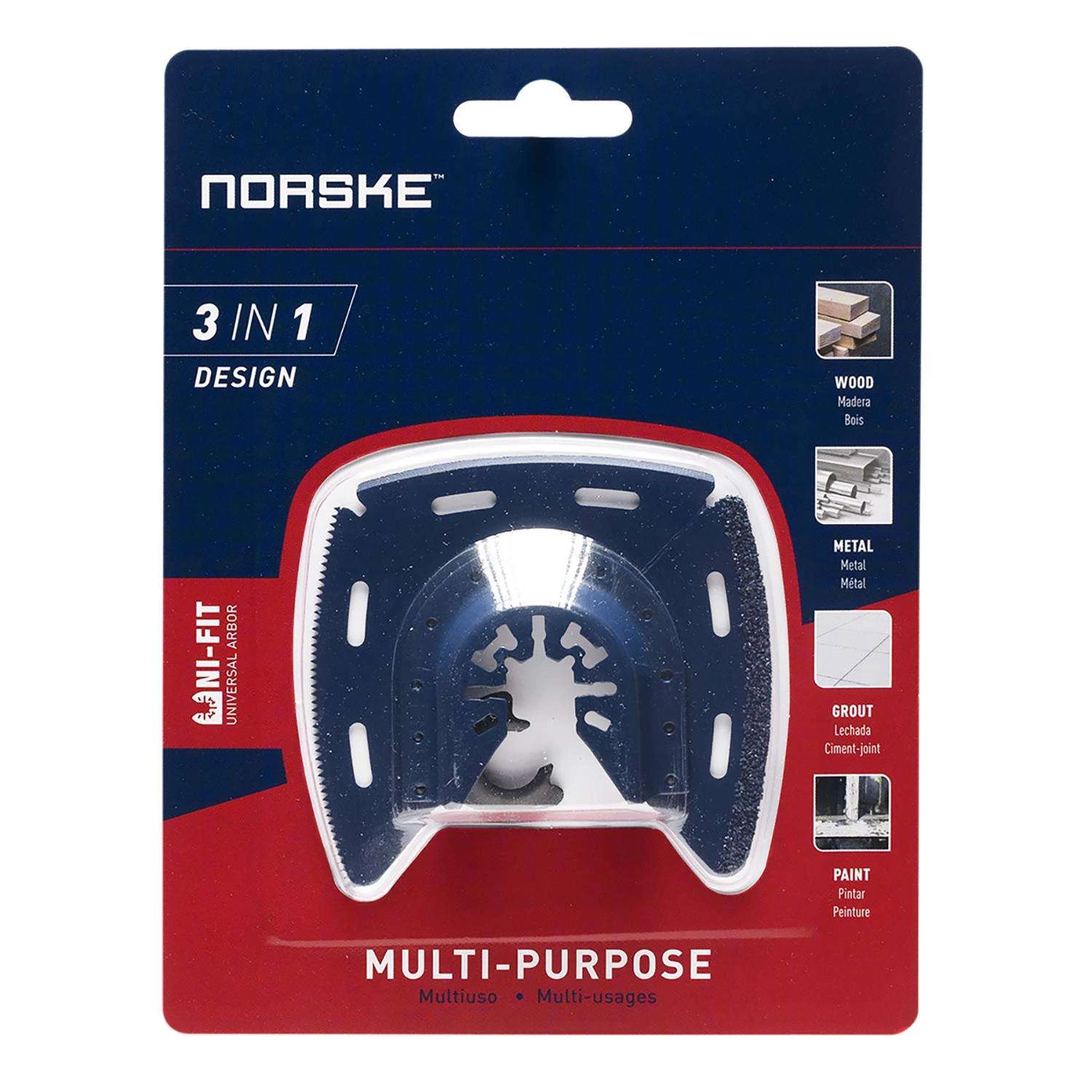 Norske Uni-Fit Carbide 3-in-1 Scrapper And Rasp Multi-Material 1 Each