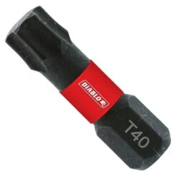 Diablo Torx #40 X 1 In. L Driver Bit Black Oxide 25 Pc