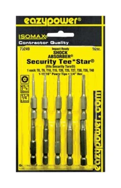 Eazypower Isomax Torx 1-15/16 In. L Impact Security Insert Bit Set Chrome Vanadium Steel 10 Pc