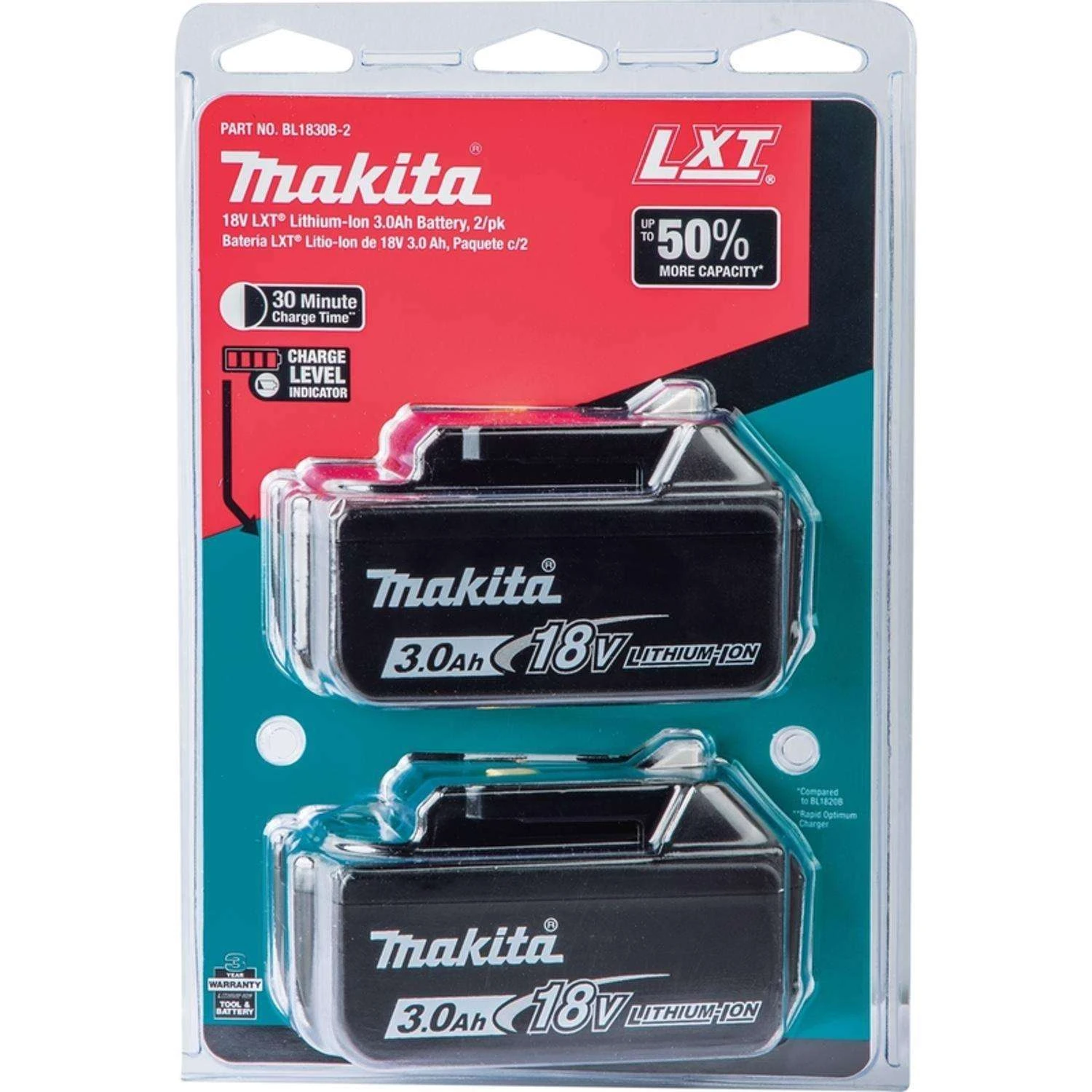 Makita 18V LXT 3 Amps Lithium-Ion Slide Battery 2 Pc