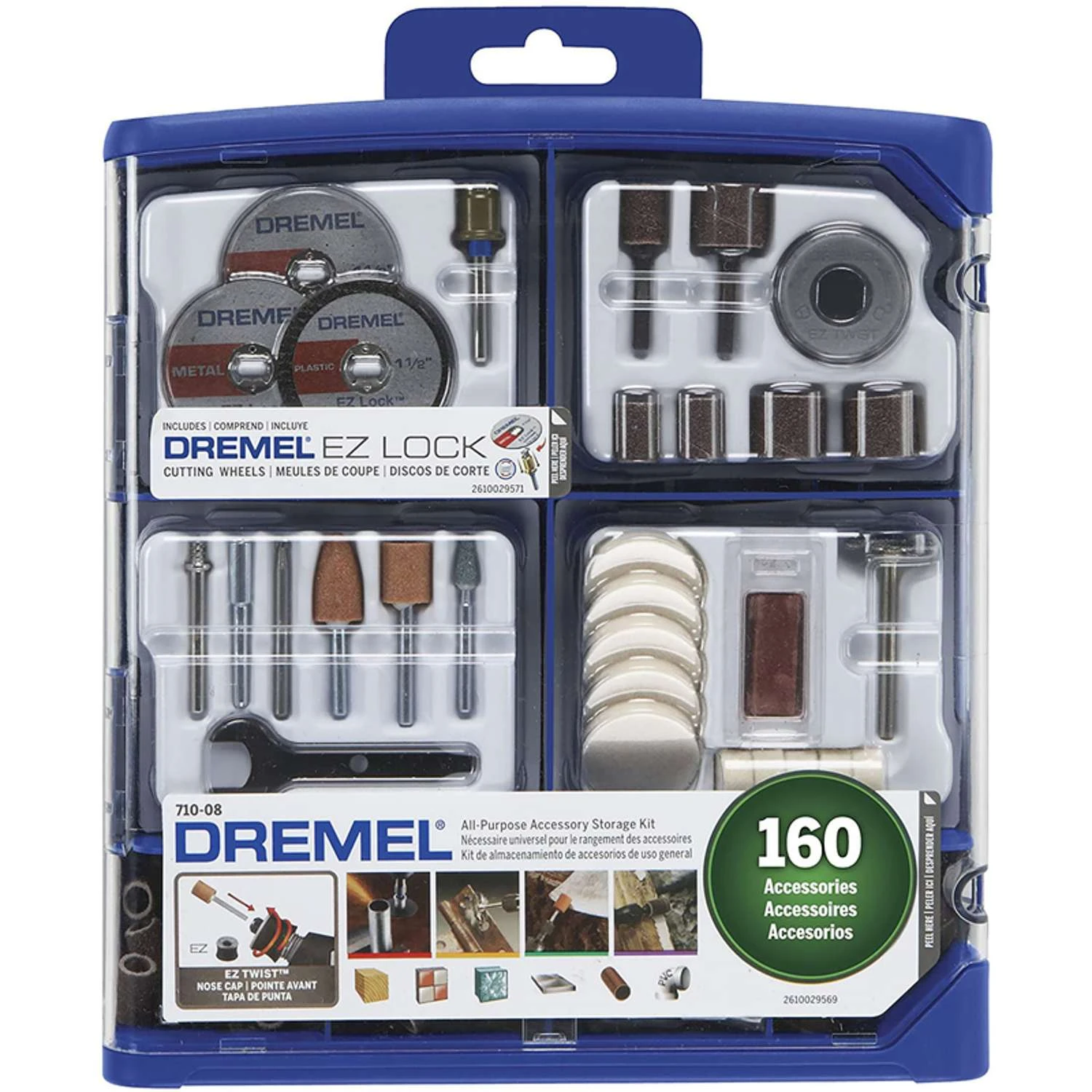 Dremel EZ Lock All-Purpose Rotary Tool Accessory Kit 160 Pc
