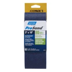 Norton ProSand 18 In. L X 3 In. W Zirconia Alumina Sanding Belt 80 Grit Medium 5 Pc