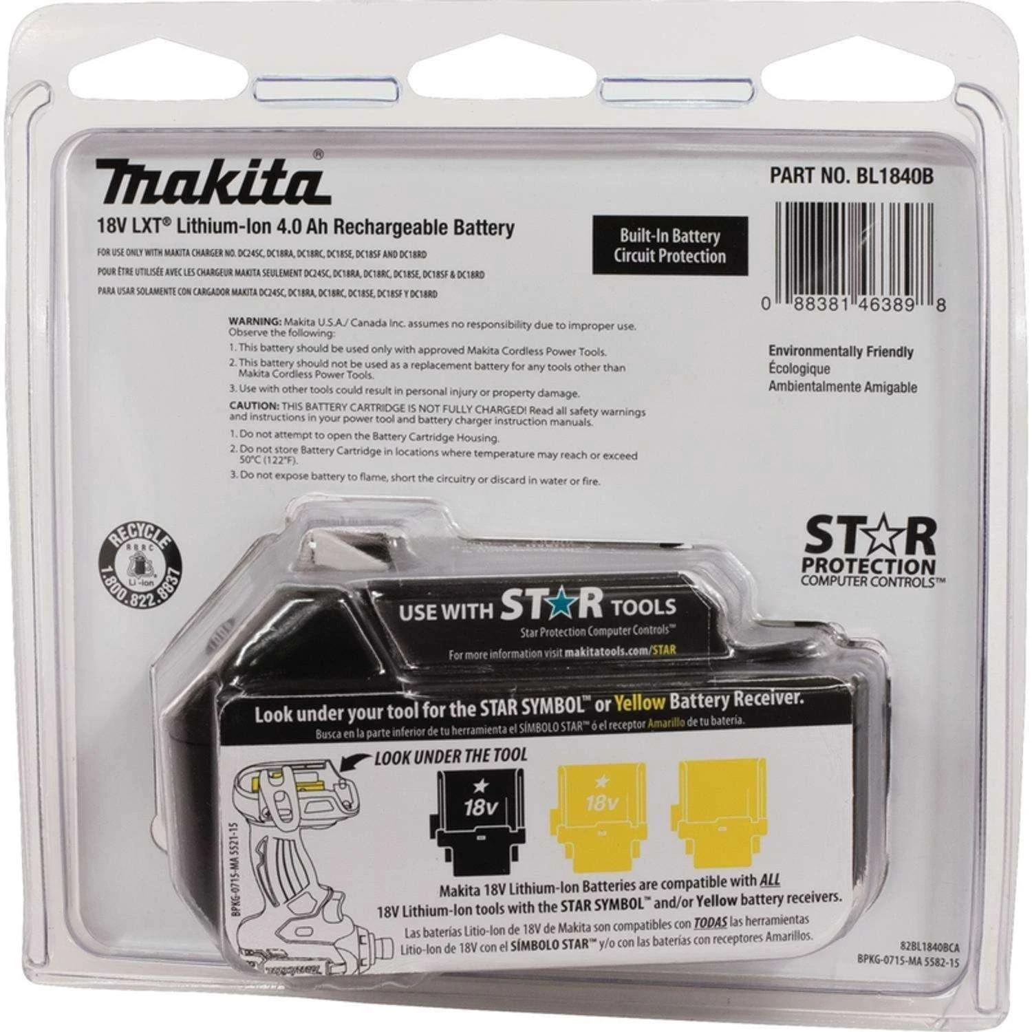 Makita 18V LXT 4 Amps Lithium-Ion Slide Battery 1 Pc - Image 3