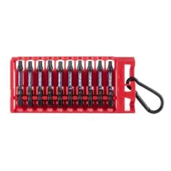 Norske Torx 2 In. L Impact Torsion Screw Driver Bit Clip S2 Tool Steel 10 Pk
