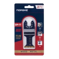Norske Uni-Fit 1-1/4 In. Titanium-Coated Bi-Metal Flush Cut Blade Nail-Embedded Wood 3 Pk