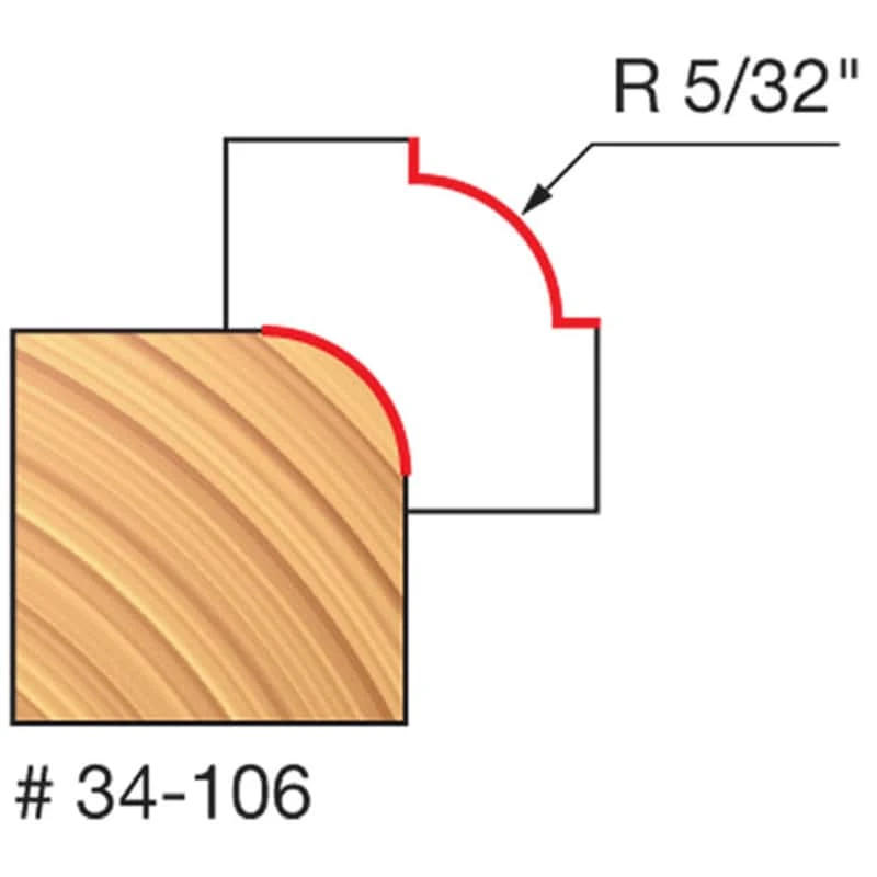 Freud 13/16 In. D X 5/32 In. X 2-3/16 In. L Carbide Rounding Over Router Bit - Image 2