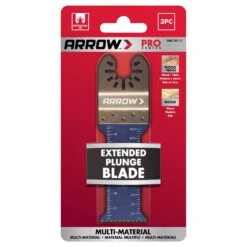 Arrow Pro 1-1/4 In. Bi-Metal Semi-Circle Plunge Blade Multi-Material 3 Pc
