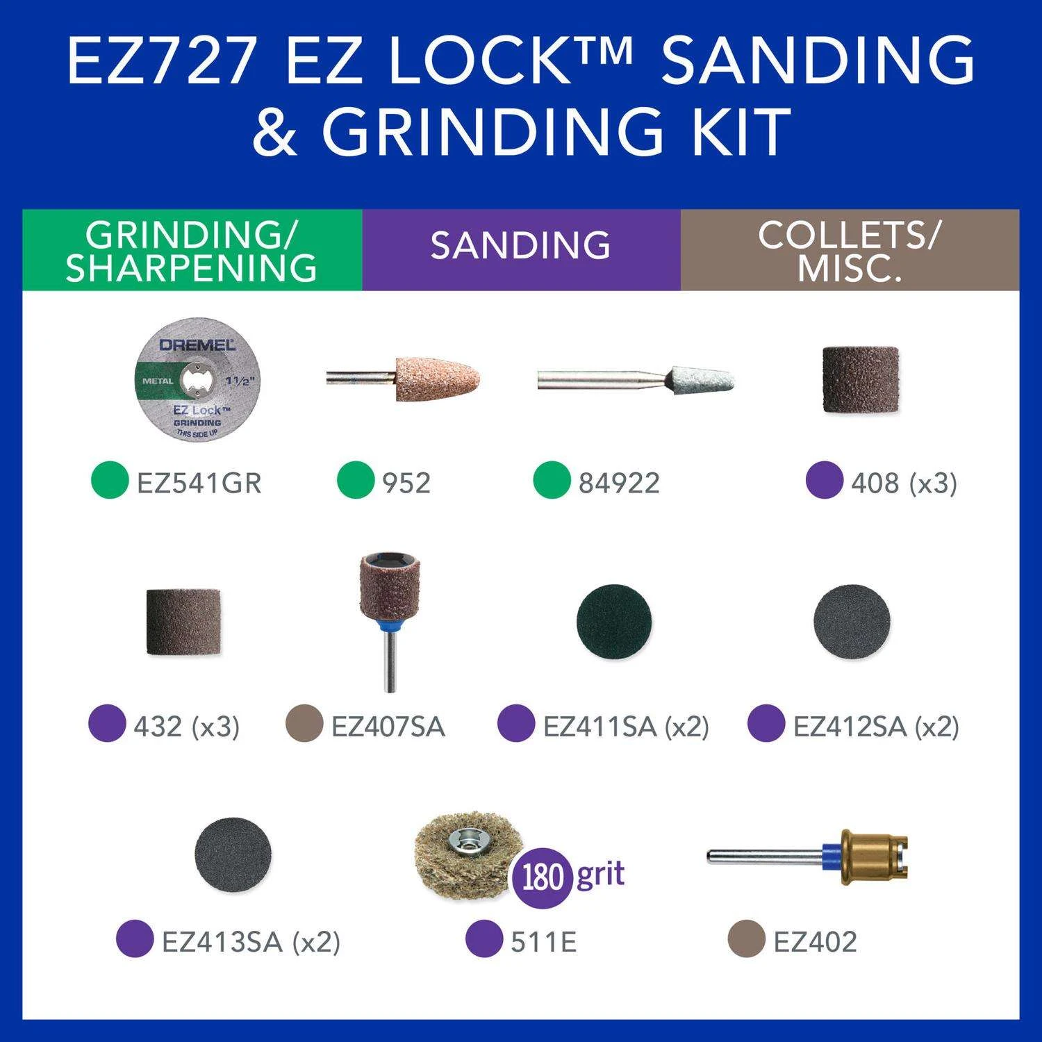 Dremel EZ Lock Sanding And Grinding Kit 18 Pc - Image 2