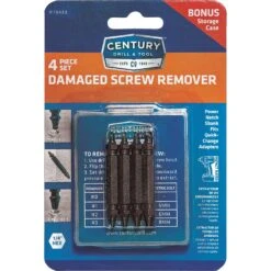 Century Drill & Tool Steel Double-Ended Screw Extractor Set 4 Pc