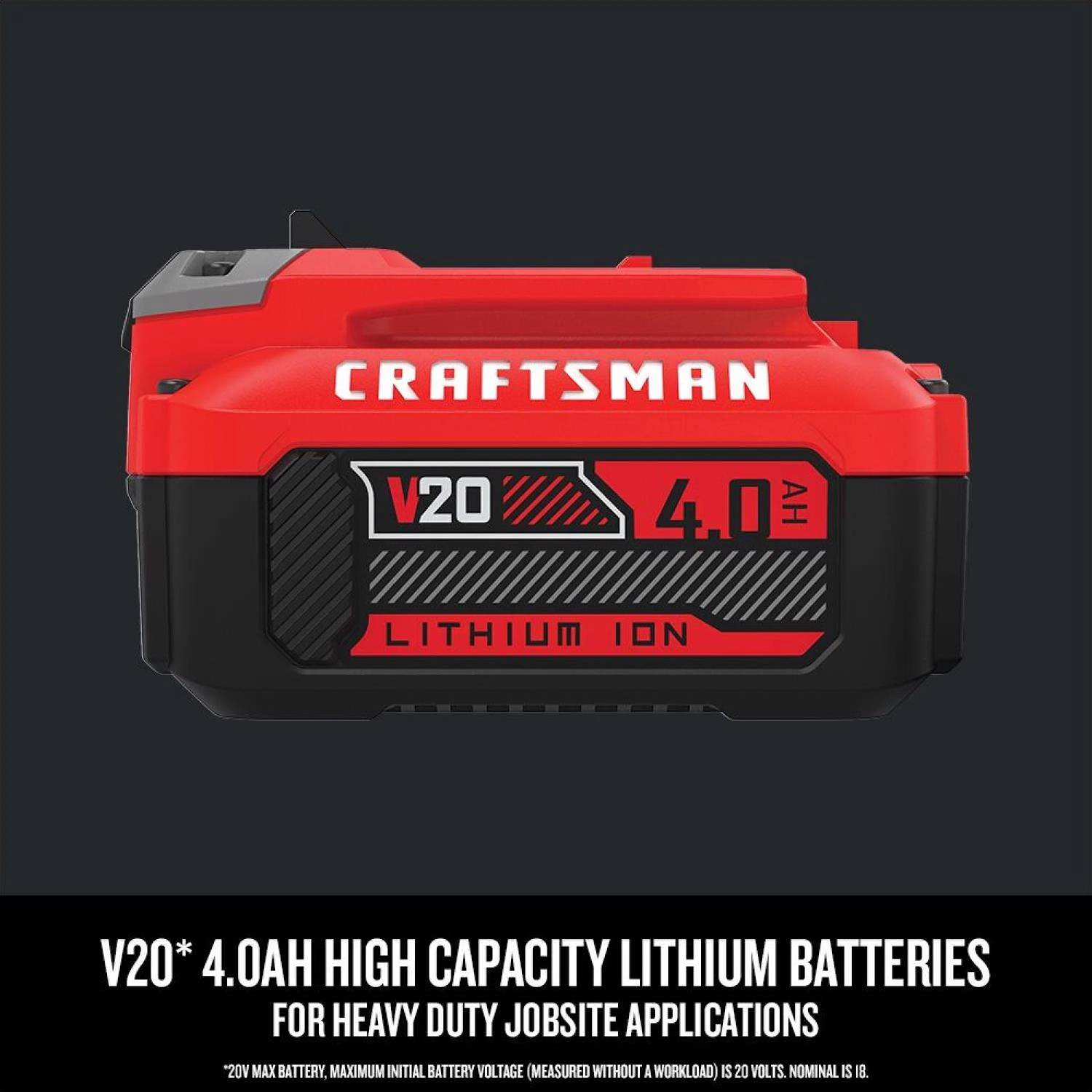 Craftsman V20 CMCB204-2CK 4 Ah Lithium-Ion Two Battery And Charger Starter Kit 2 Pc - Image 4
