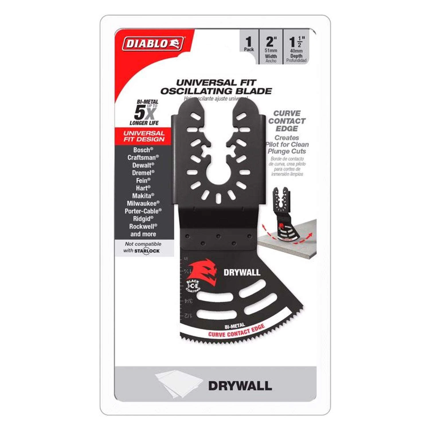 Diablo 2 In. X 2 In. W Bi-Metal Oscillating Blade Drywall 1 Pk - Image 2