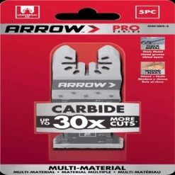 Arrow Pro 1-3/8 In. Bi-Metal/Carbide Tipped Semi-Circle Flush Cut Saw Blade Multi-Material 5 Pc