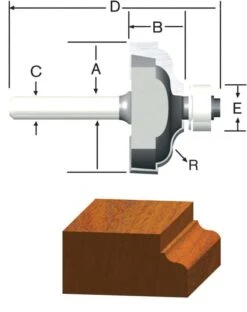 Vermont American 1-5/8 In. D X 1/4 In. X 2-7/16 In. L Carbide Tipped Ogee Router Bit