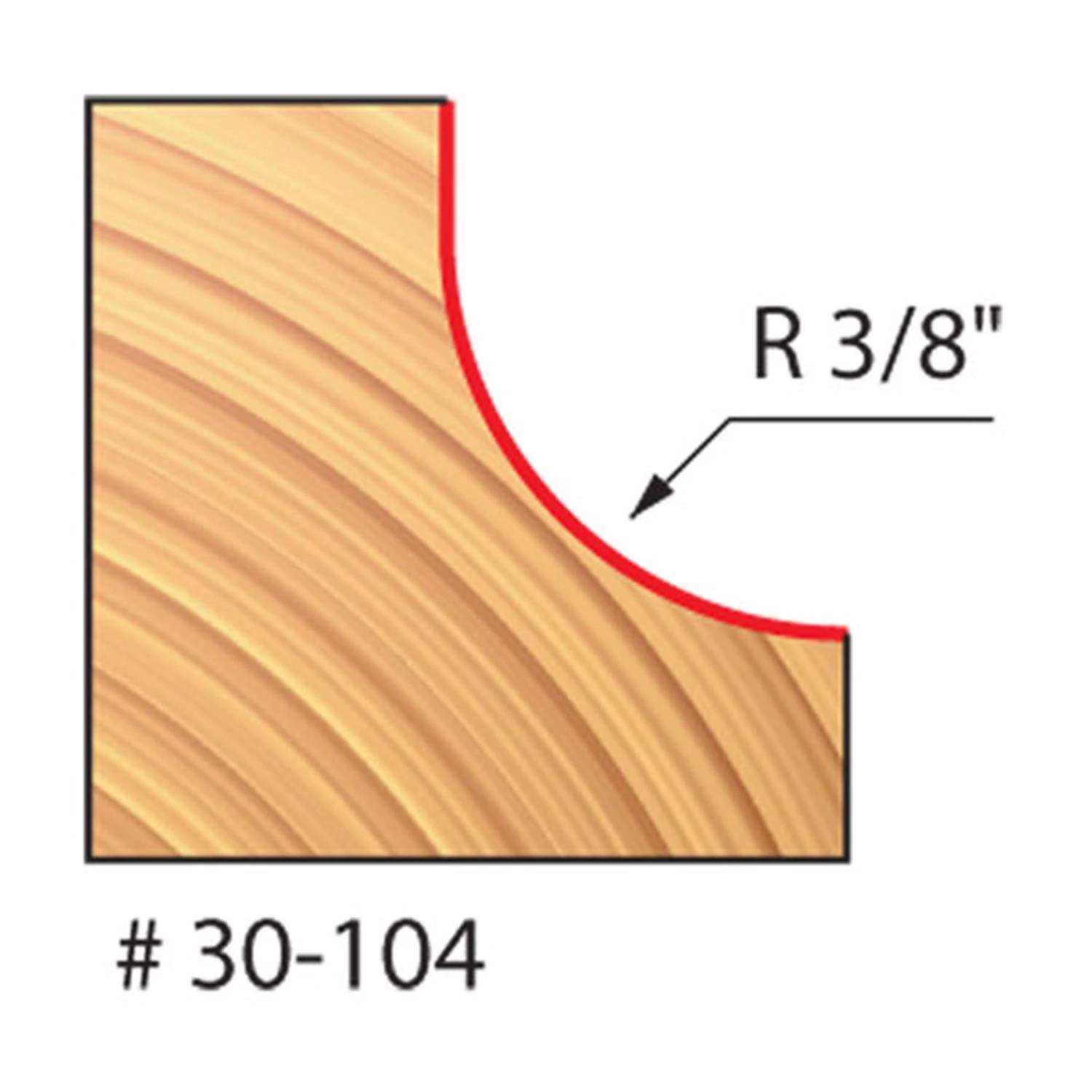 Freud 1-1/4 In. D X 3/8 In. X 2-3/16 In. L Carbide Cove Router Bit - Image 2
