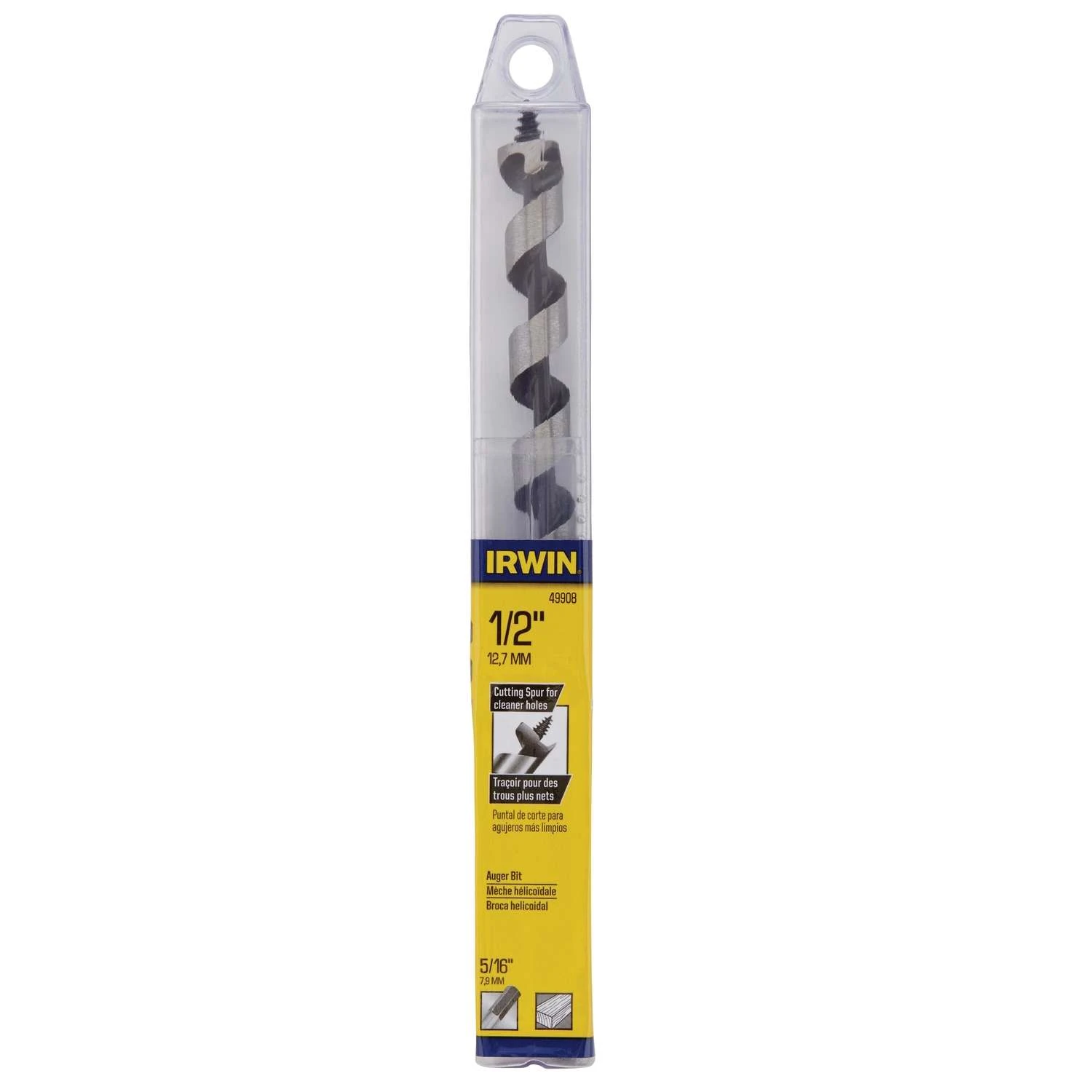 Irwin 1/2 In. D X 7.5 In. L Auger Bit Carbon Steel 1 Pc - Image 2