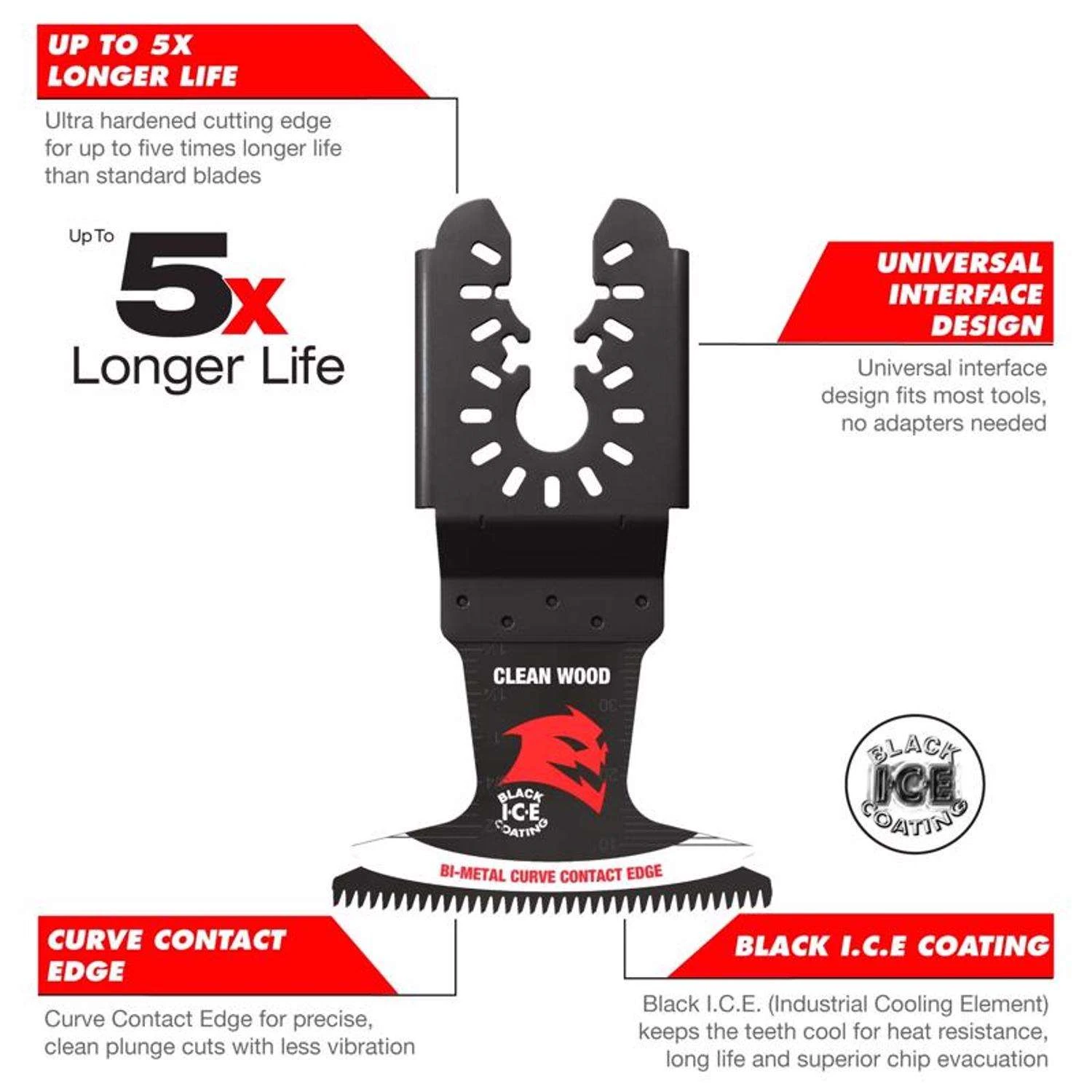 Diablo 2-1/2 In. W Bi-Metal Curved Contact Edge Oscillating Blade Clean Wood 1 Pk - Image 3