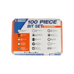 Best Way Tools Assorted Screwdriver Bit Set Carbon Steel 100 Pc