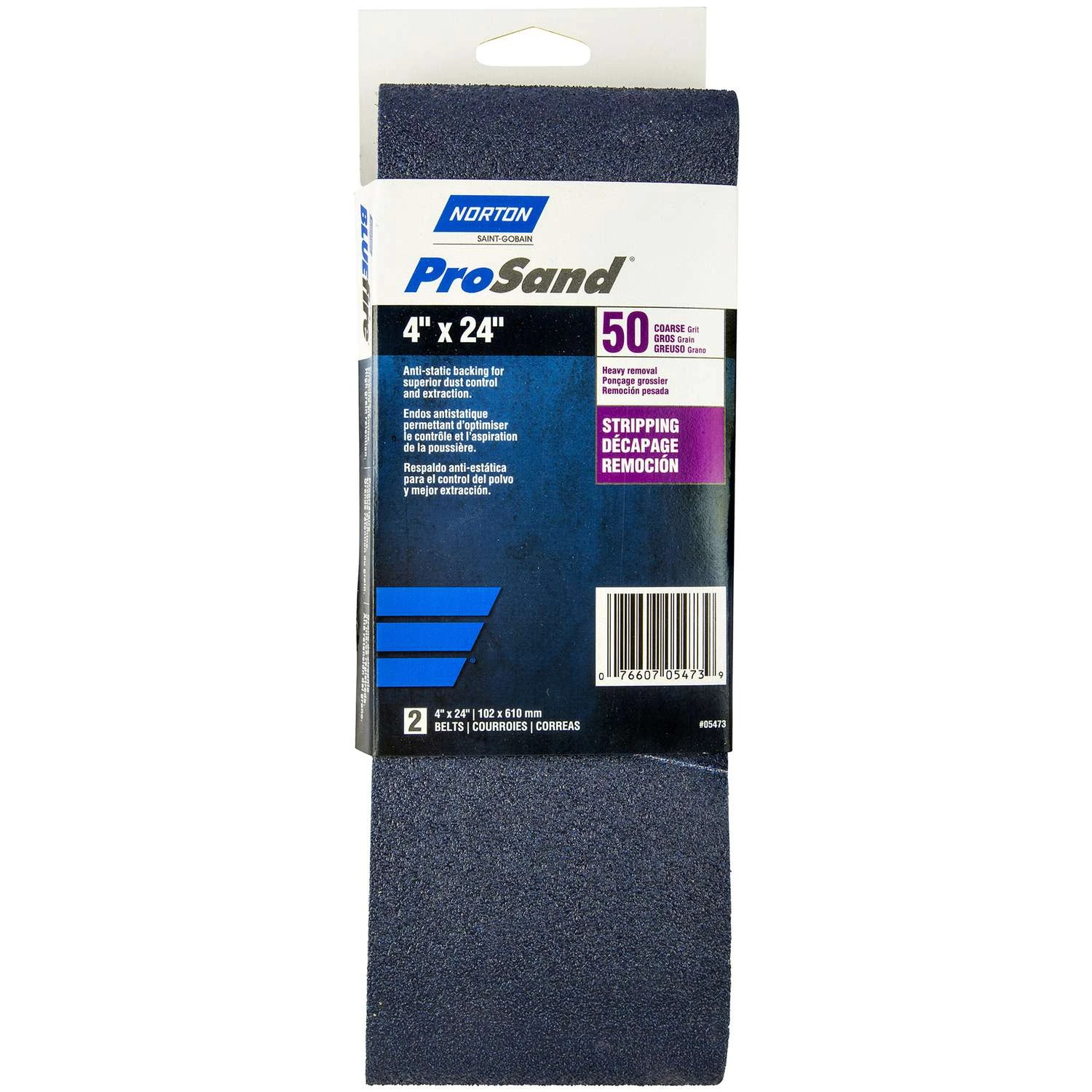 Norton ProSand 24 In. L X 4 In. W Zirconia Alumina Cloth Protable Sanding Belt 50 Grit Coarse 2 Pk