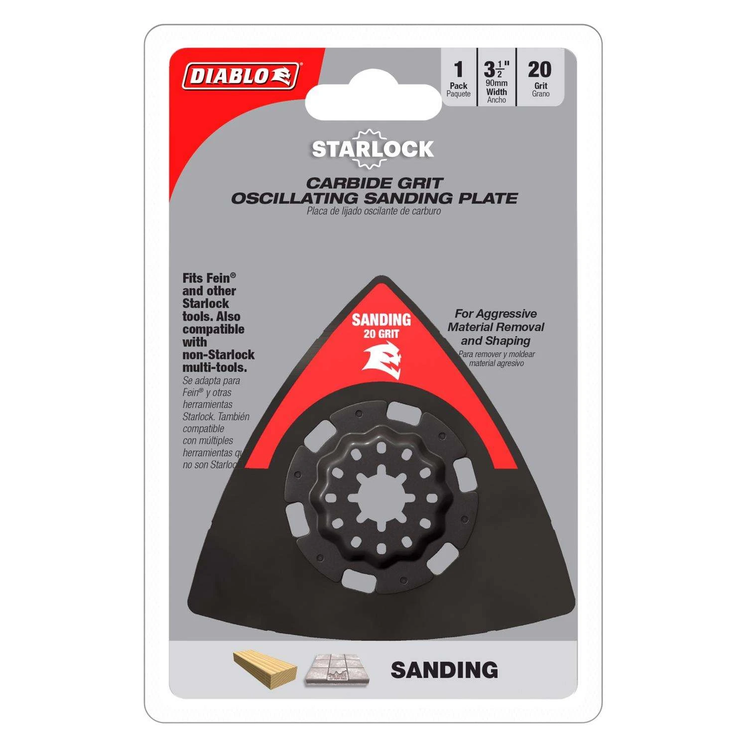 Diablo Starlock 3-1/2 In. W Carbide Grit Oscillating Sanding Plate 1 Pk