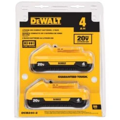 DeWalt 20V MAX DCB240-2 4 Ah Lithium-Ion Compact Battery Combo Pack 2 Pc