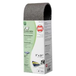 Shopsmith 21 In. L X 3 In. W Ceramic Sanding Belt 60 Grit Coarse 4 Pc