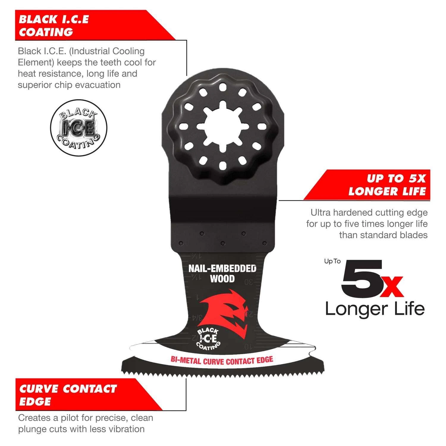 Diablo Starlock 2-1/2 In. W Bi-Metal Curved Contact Edge Oscillating Blade Nail-Embedded Wood 1 Pk - Image 3